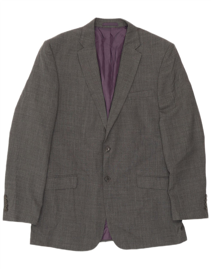 Jaqueta blazer masculina de ajuste regular de 2 botões Marks & Spencer Reino Unido 42 grande cinza