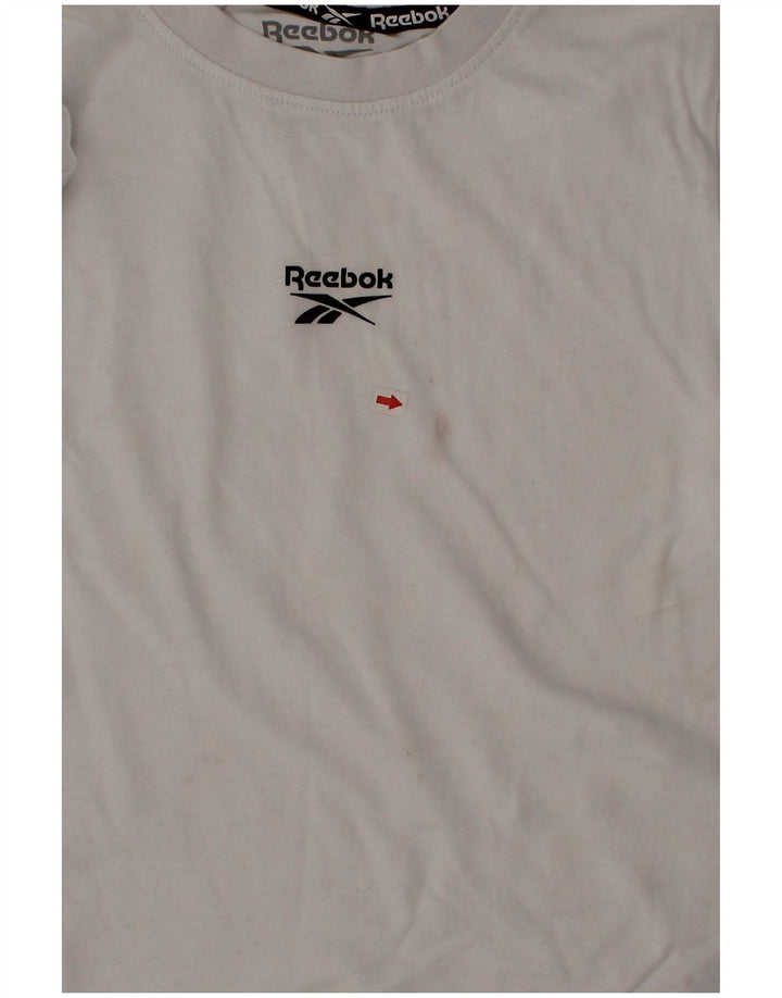 Camiseta gráfica Reebok Boys Top 6-7 anos algodão branco