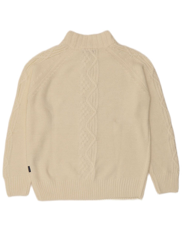 Suéter feminino Carrera com gola tartaruga UK 14 médio off white acrílico