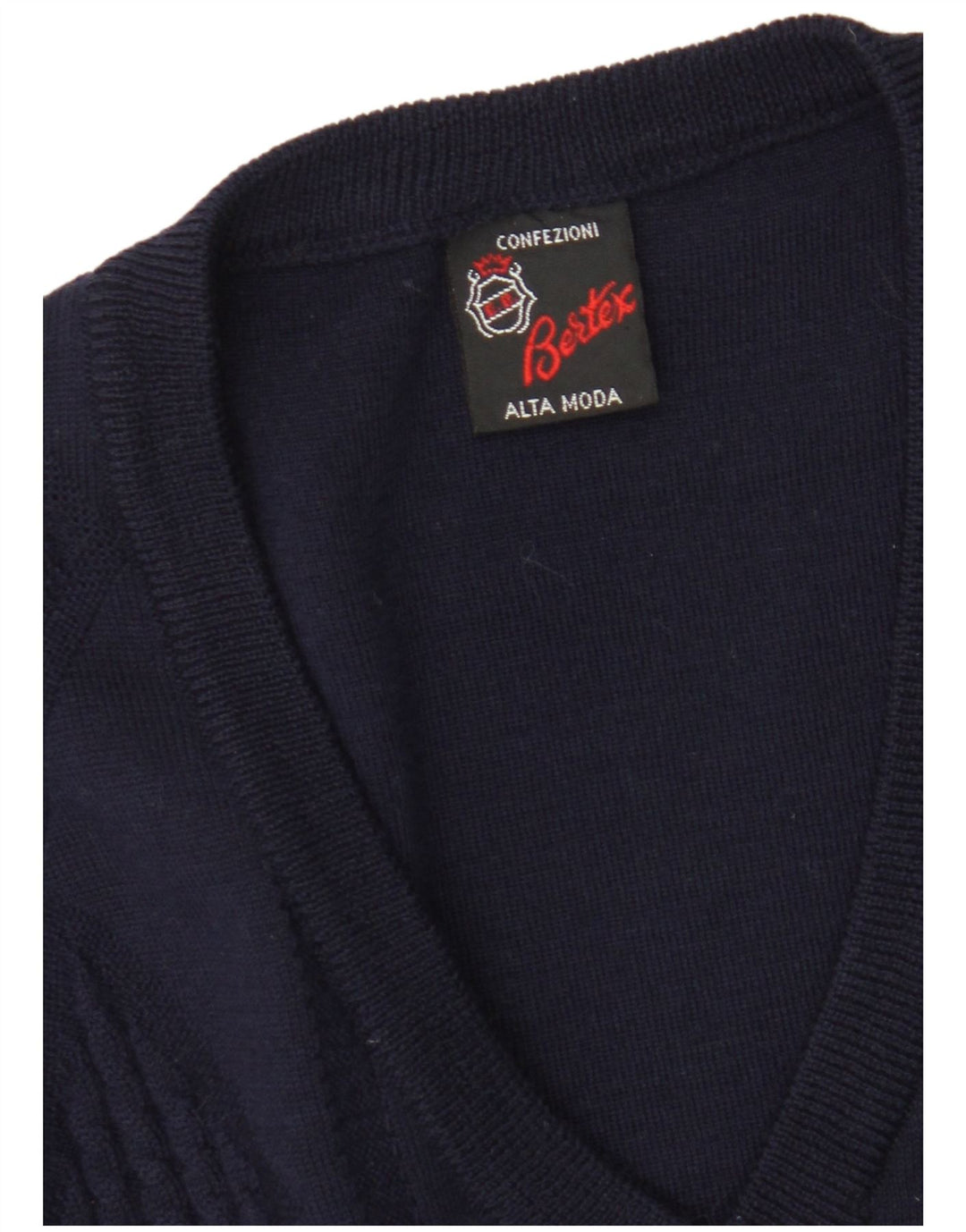Colete vintage masculino regata médio azul marinho lã virgem Argyle/diamante