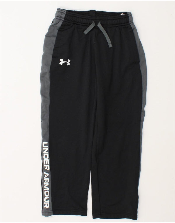 Calça de treino Under Armour Boys 7-8 anos pequeno bloco colorido preto