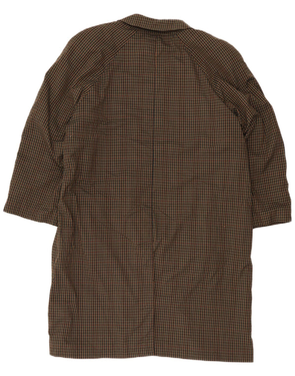 Sobretudo feminino vintage UK 18 XL marrom guingão
