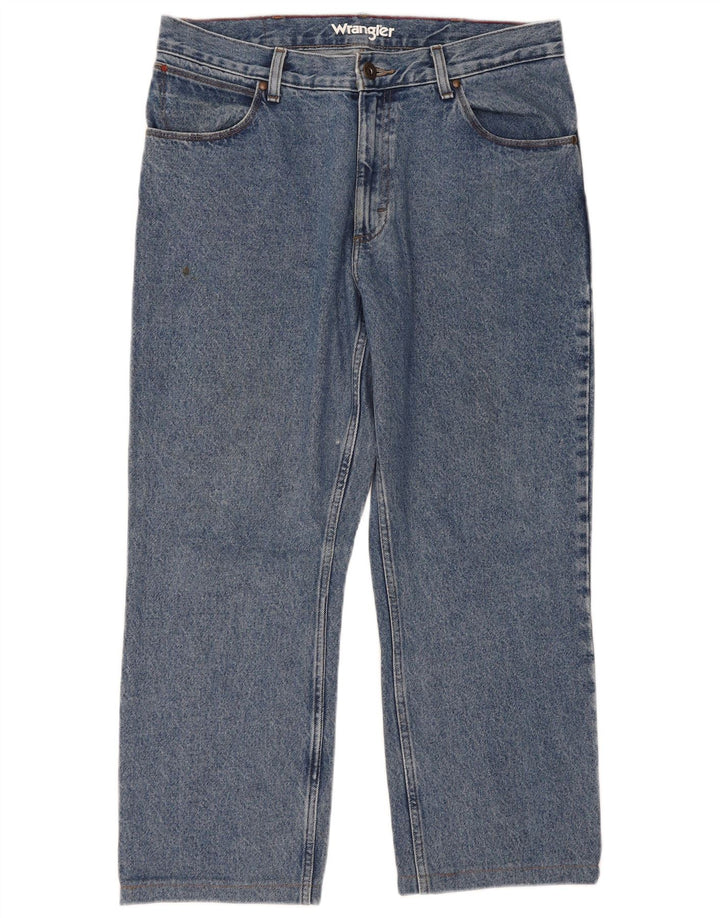 Calça jeans reta cortada masculina WRANGLER W34 L26 azul