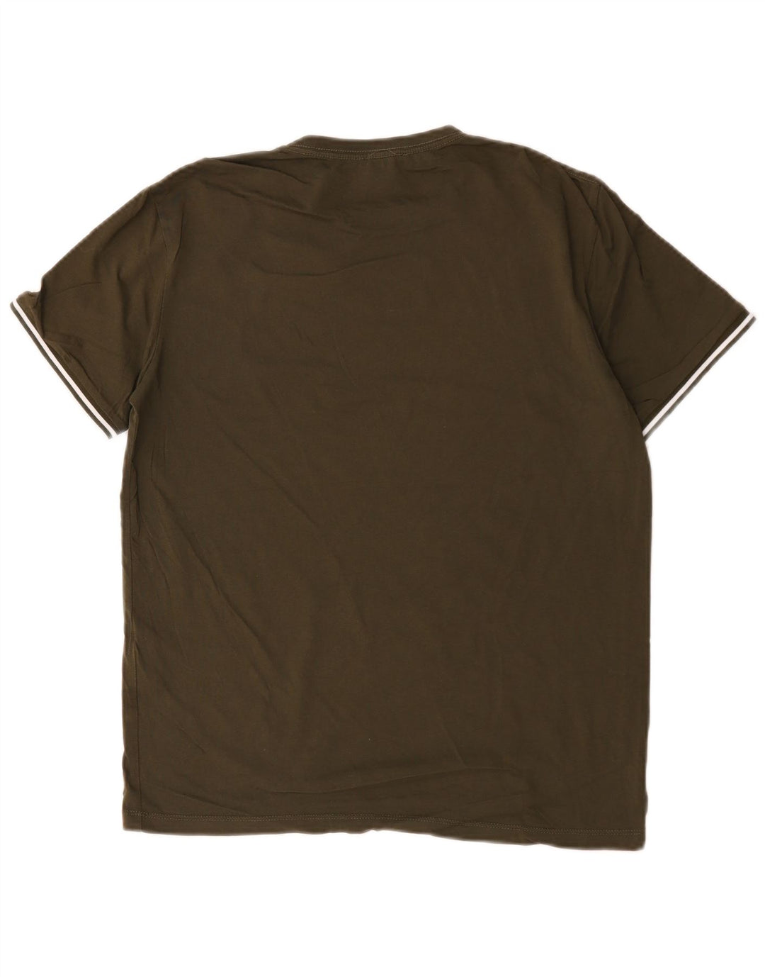 Camiseta masculina Reiss Top médio de algodão cáqui