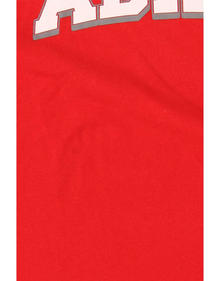 Adidas Mens Graphic T-Shirt Top Médio Algodão Vermelho
