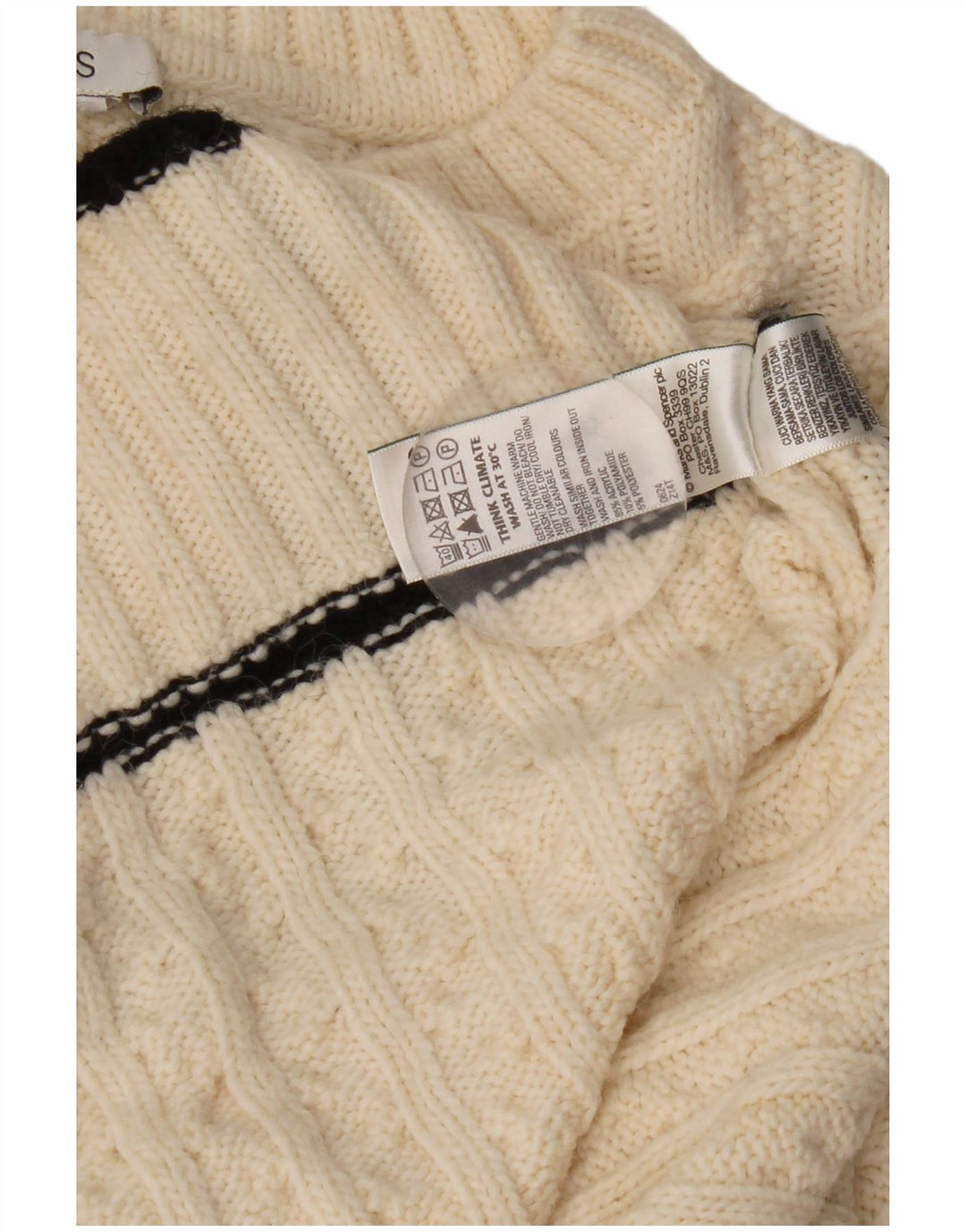 Suéter feminino Marks & Spencer com gola redonda grande Reino Unido 18 XL branco