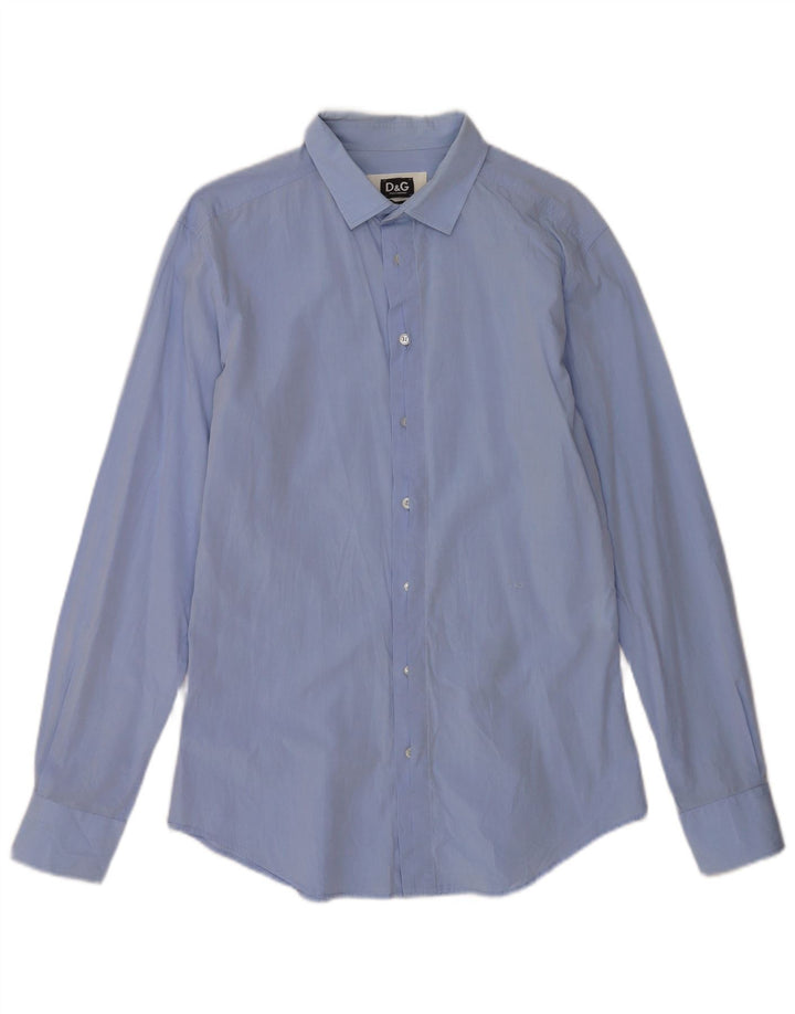 Camisa Slim Fit Masculina Dolce & Gabbana IT 50 Algodão Azul Médio
