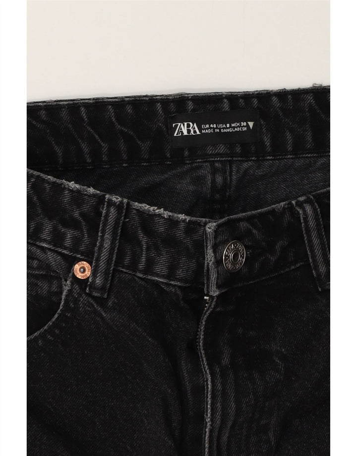 Zara Jeans Cônicos Femininos EU 40 Médio W30 L27 Preto