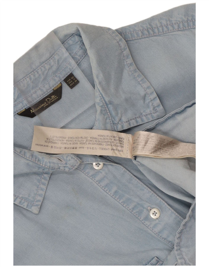 Vestido camisa feminino de manga comprida Massimo Dutti UE 40 médio azul Lyocell