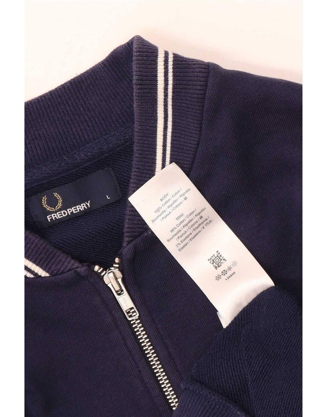 Jaqueta masculina de agasalho Fred Perry grande algodão azul marinho