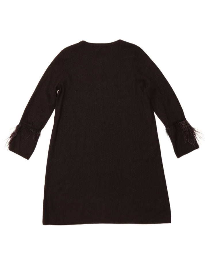 ZARA Vestido feminino manga 3/4 Reino Unido 10 pequeno preto