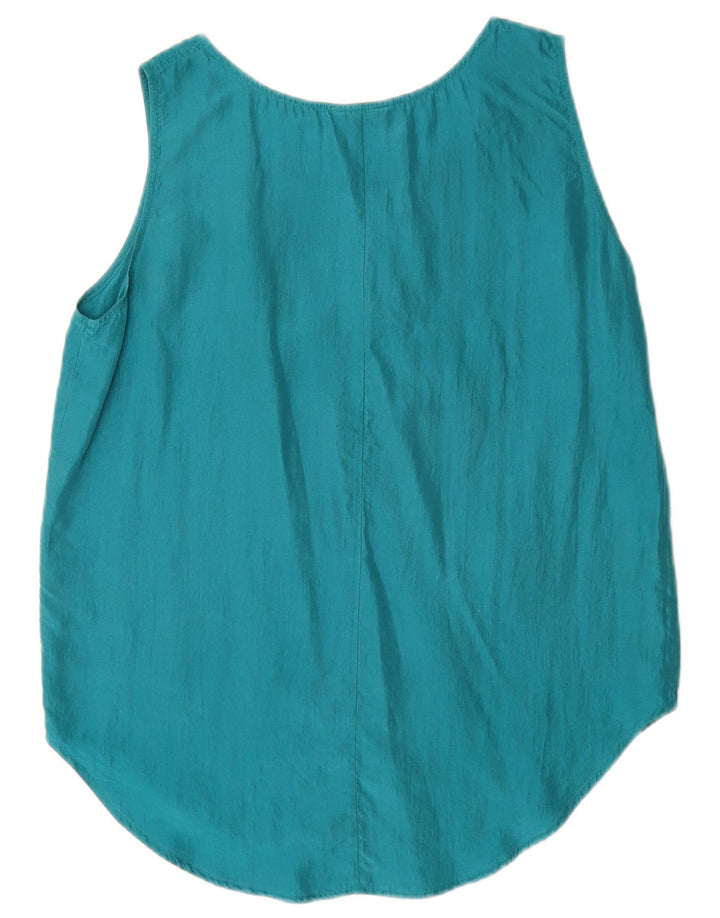 Blusa feminina sem mangas Ultimo 21 Top IT 42 seda azul médio