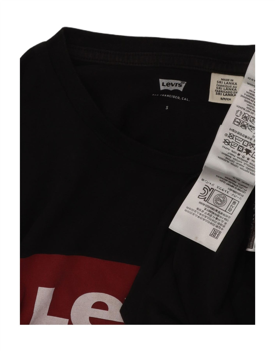 LEVI'S Mens Graphic T-Shirt Top Small Black Cotton
