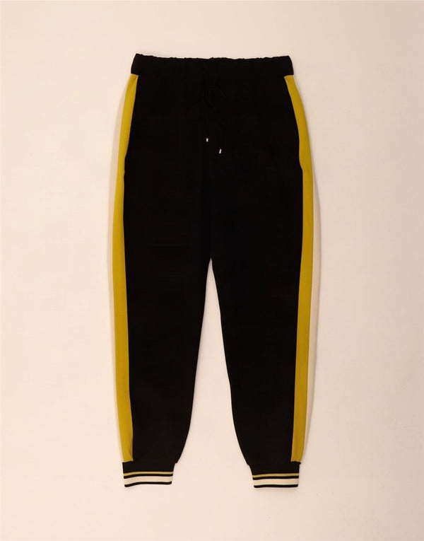Calça de treino feminina Zara Joggers UK 8 pequeno bloco colorido preto