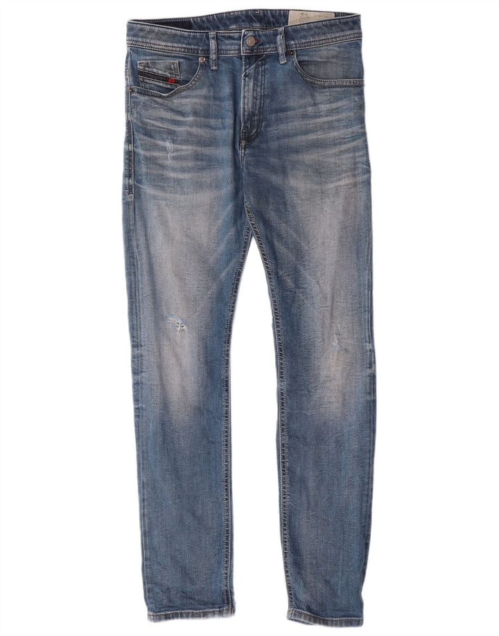 Diesel Mens Thommer Distressed Slim Skinny Jeans W31 L32 Azul Algodão