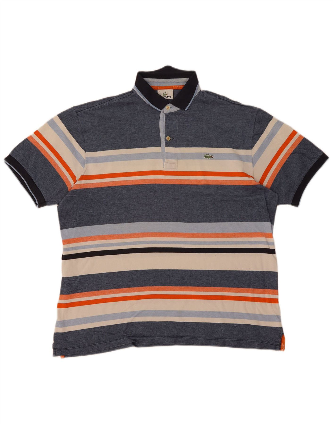 Camisa polo masculina Lacoste tamanho 6 XL azul colorblock