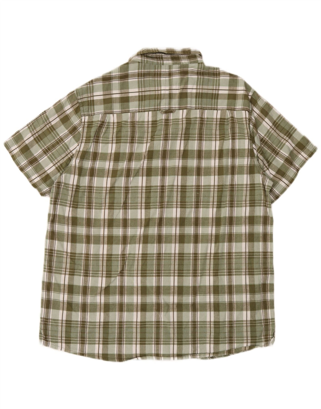 Camisa masculina de manga curta Mountain Warehouse XL verde algodão xadrez