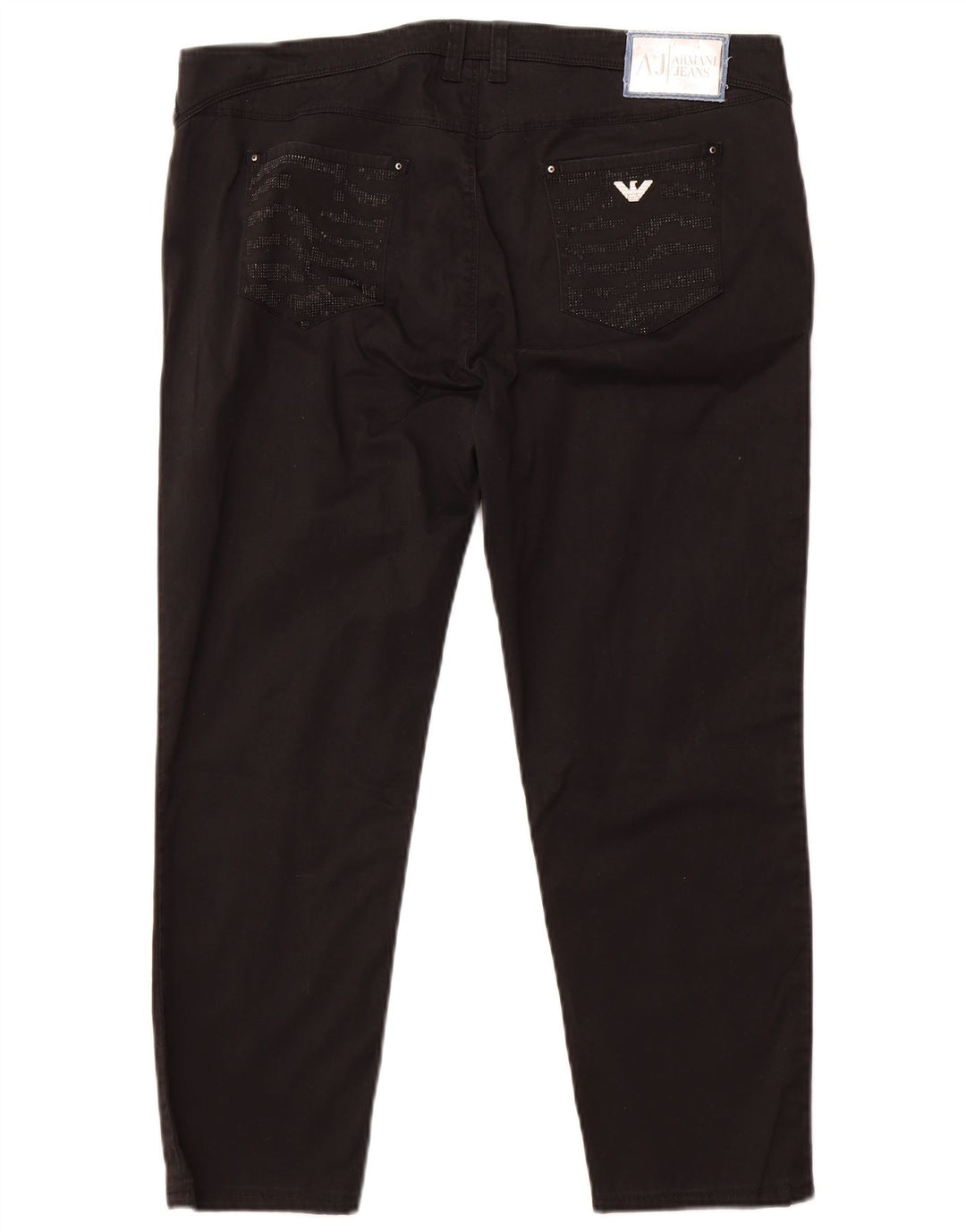 Calça feminina slim cortada Armani W35 L25 algodão preto