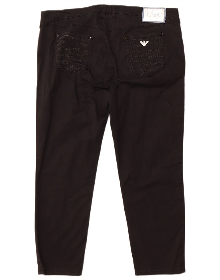 Calça feminina slim cortada Armani W35 L25 algodão preto