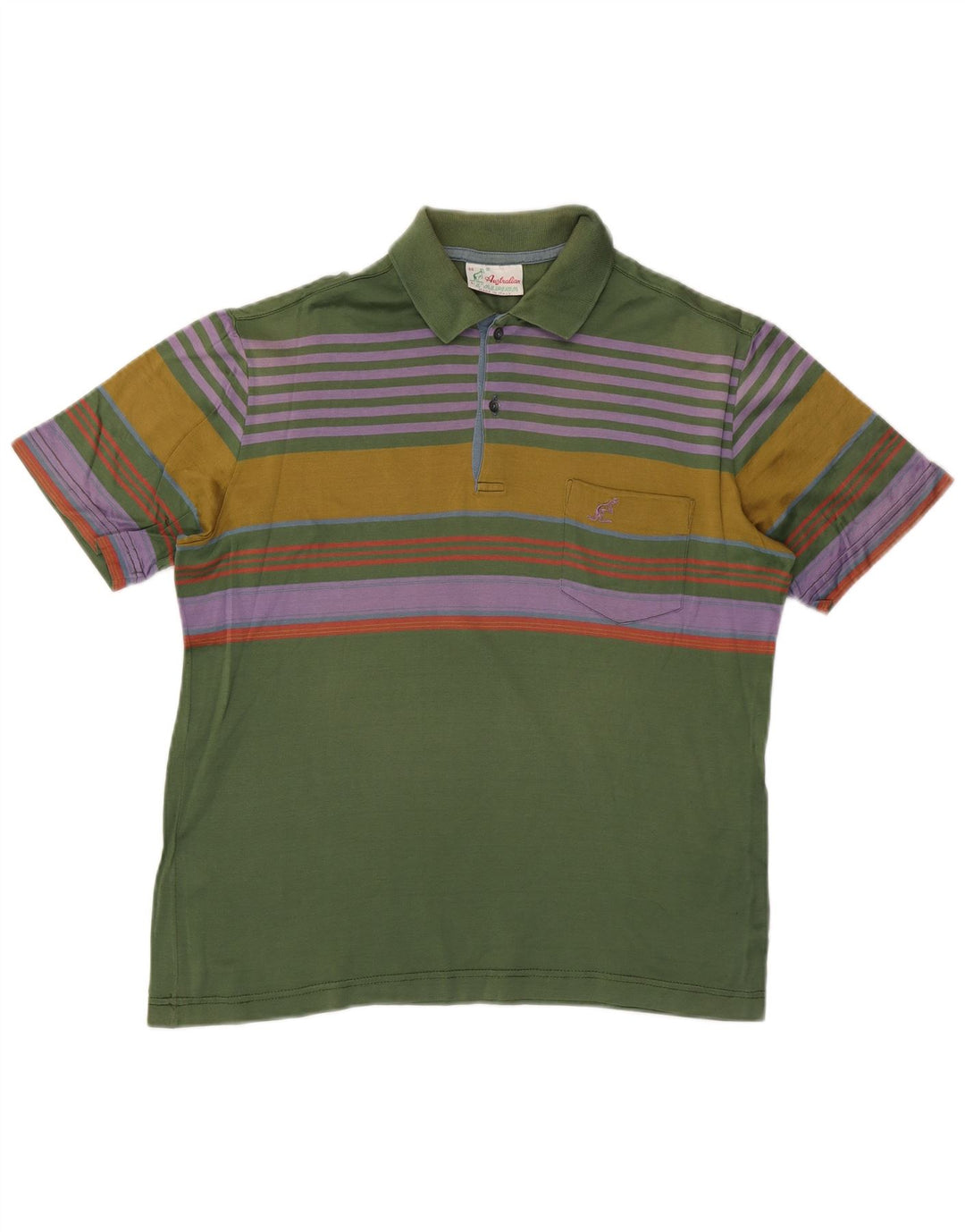 Polo masculino AUSTRALIAN L'ALPINA IT 48 listrado verde médio