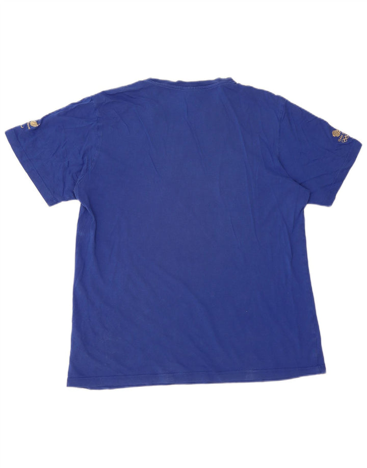 Adidas Mens Graphic T-Shirt Top Médio Algodão Azul