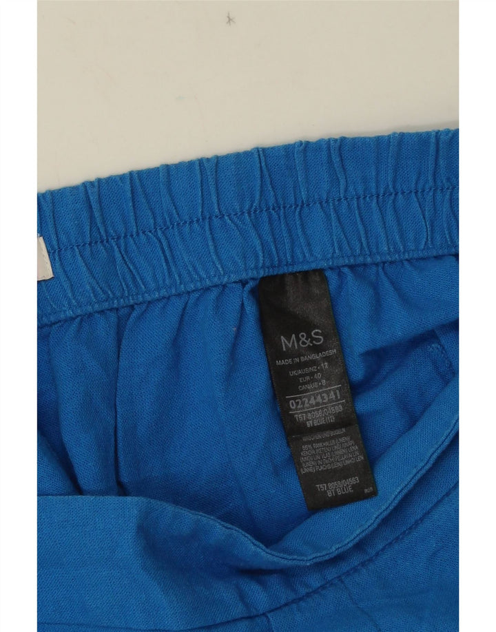 Shorts chino feminino MARKS & SPENCER UK 12 médio W32 linho azul