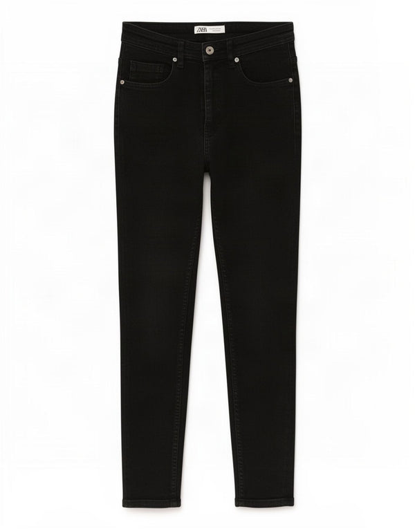 Zara Mens Jeans Skinny Cropped EU 40 Médio W31 L24 Preto
