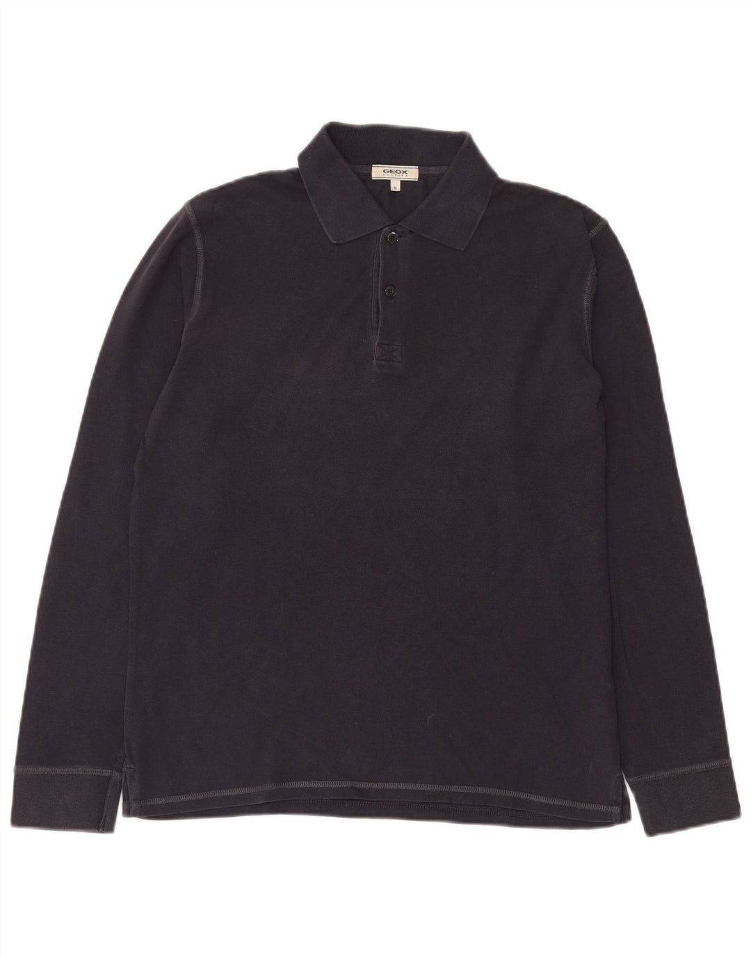 Camisa polo masculina GEOX Respira de manga comprida azul marinho médio