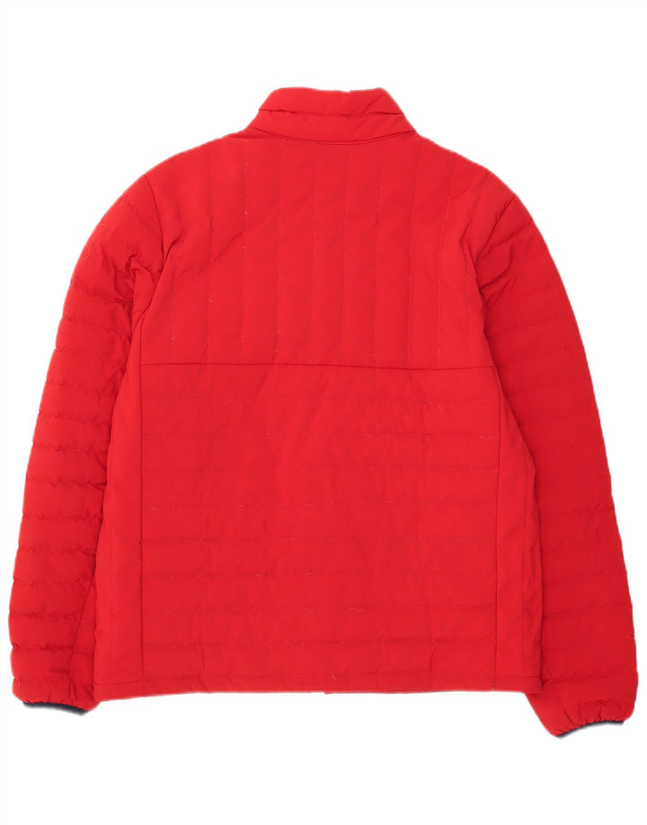 Jaqueta acolchoada masculina Lands End UK 38 poliéster vermelho médio Colourblock