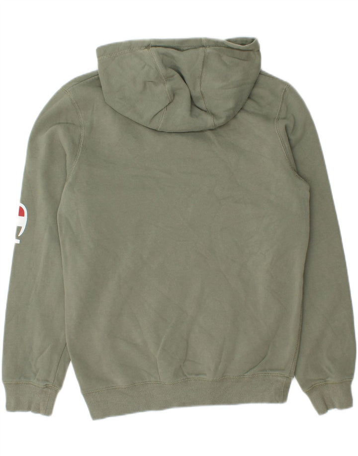 CHAMPION Boys Graphic Hoodie Jumper 13-14 Years Green Cotton Vintage Champion and Second-Hand Champion from Messina Hembry 