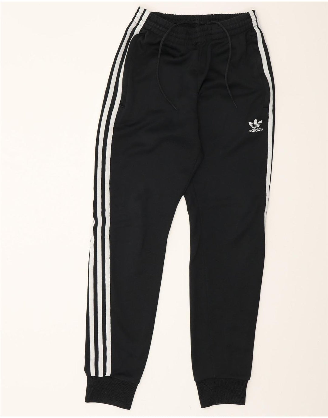ADIDAS Calças de treino femininas Joggers UK 4 XS Preto Poliéster