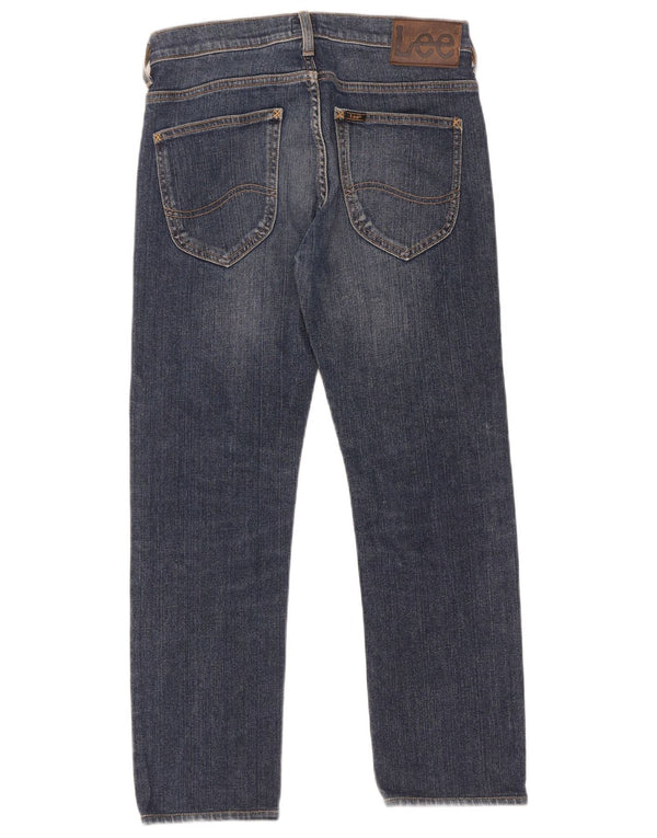 Lee Womens Powell Straight Jeans W28 L32 Azul Marinho Algodão