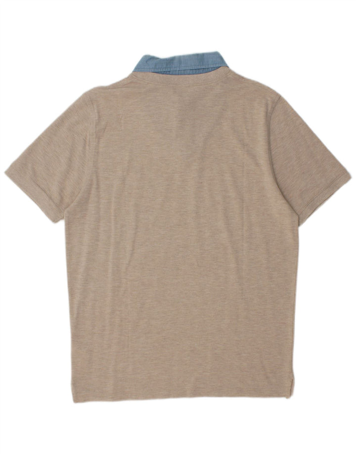 Camisa polo masculina de rugby Alpha Massimo Rebecchi IT 52 grande bloco colorido bege