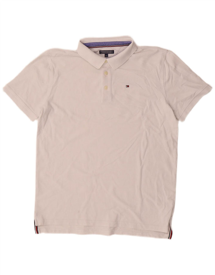 Camisa polo masculina TOMMY HILFIGER 15-16 anos algodão branco