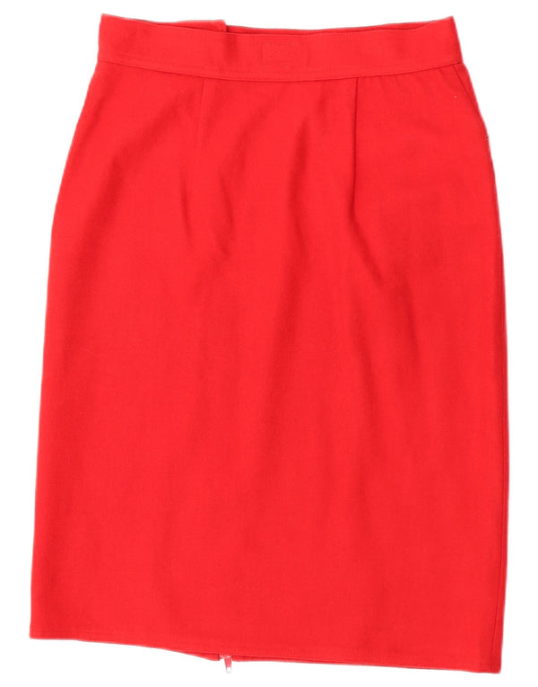 Saia lápis feminina vintage IT 46 grande W28 lã vermelha