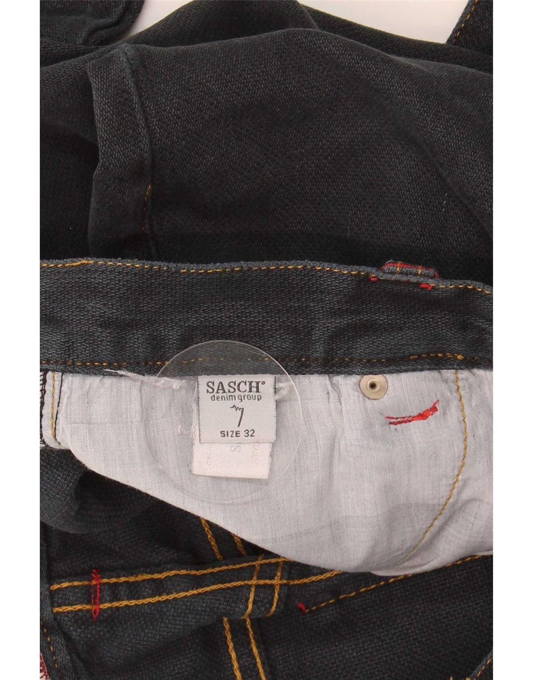 Calça jeans reta feminina Sasch W32 L34 algodão azul marinho
