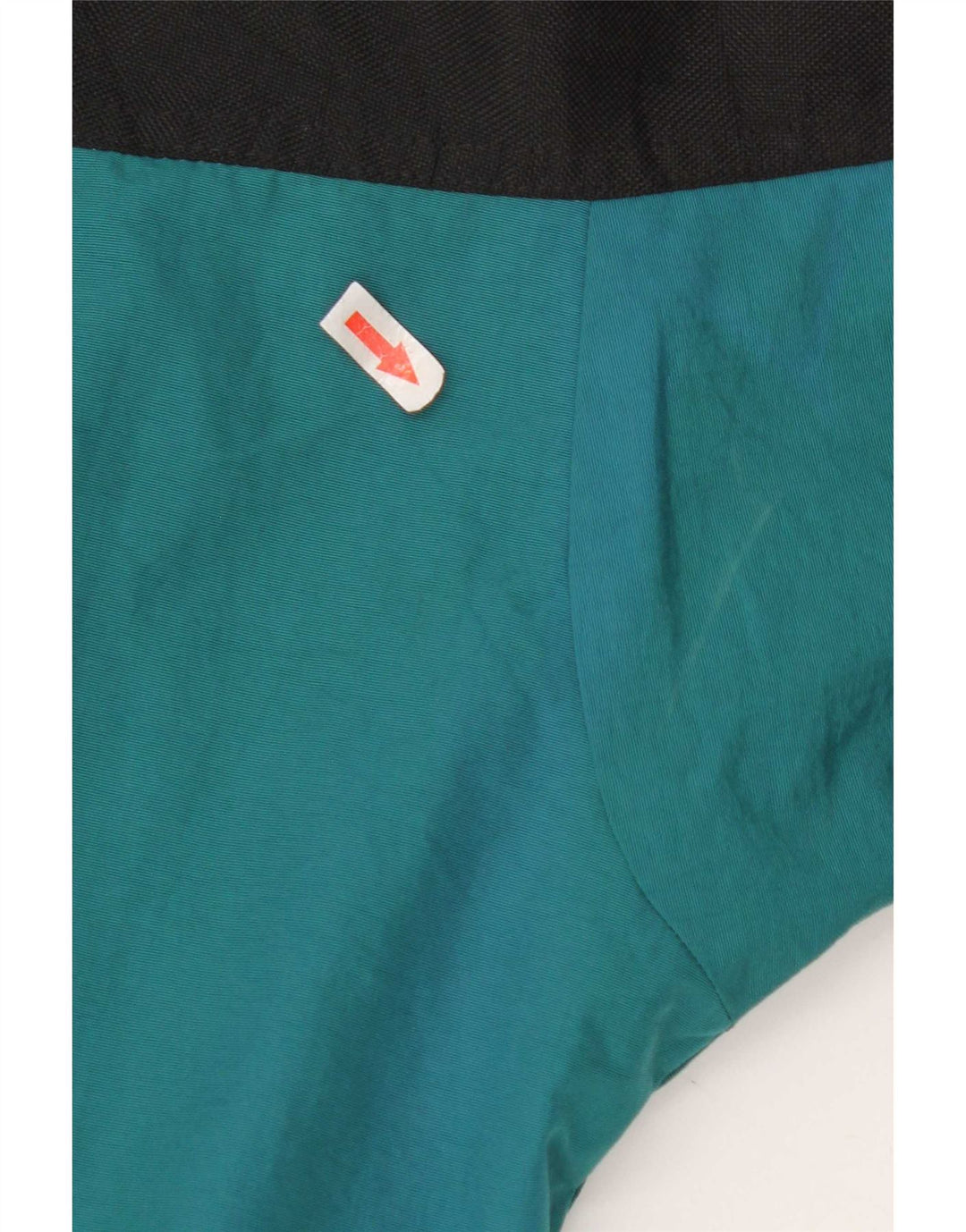 Jaqueta corta-vento feminina Columbia com capuz UK 14 bloco colorido azul médio