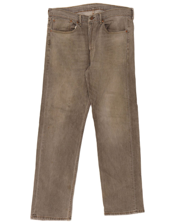 Calça jeans masculina Levi's 505 Straight W36 L32 cinza algodão