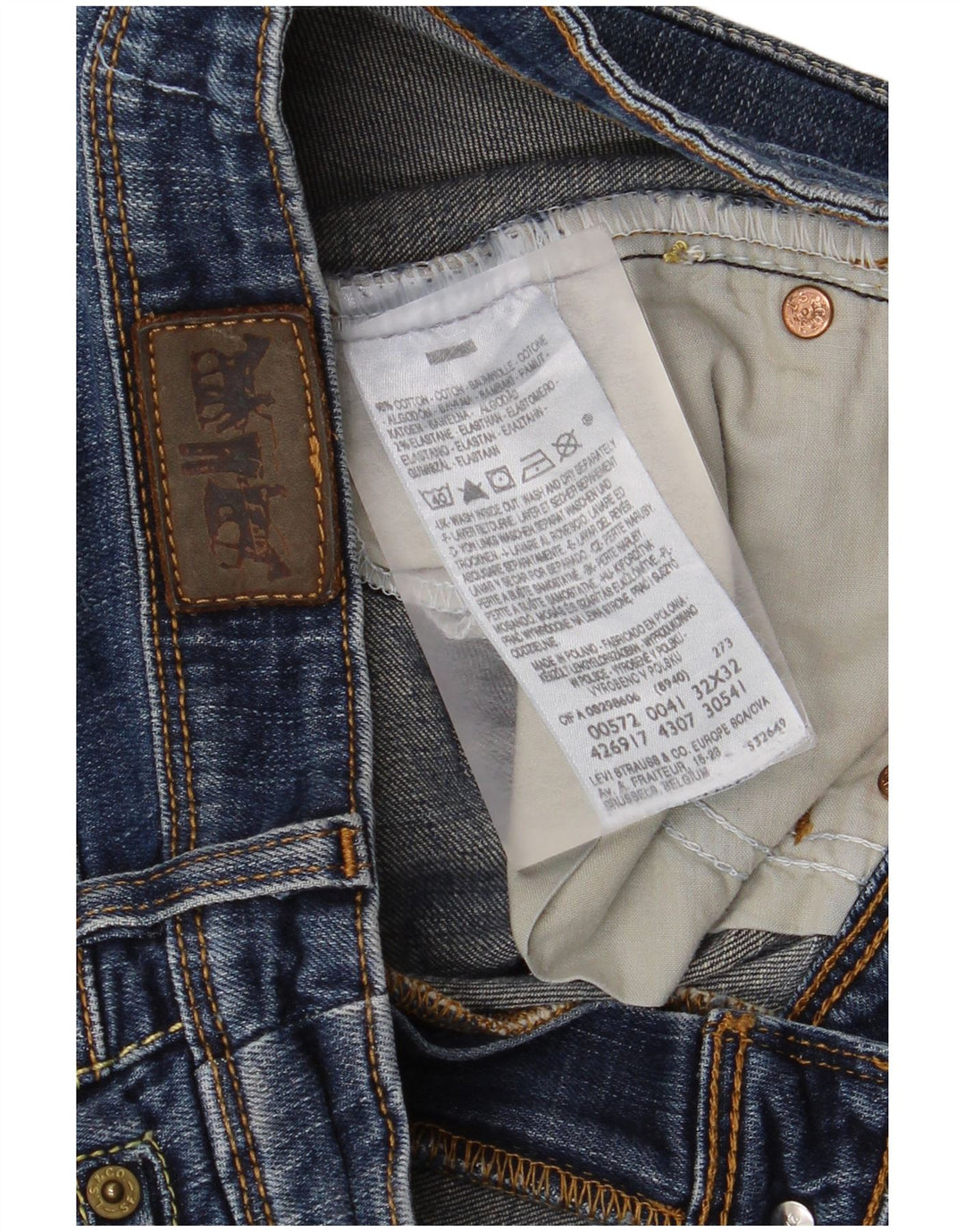 Calça jeans feminina Levi's 572 Bootcut W32 L32 azul algodão