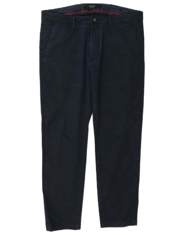 Calça Chino Masculina Liu Jo Slim Fit IT 48 Médio W32 L28 Algodão Azul Marinho
