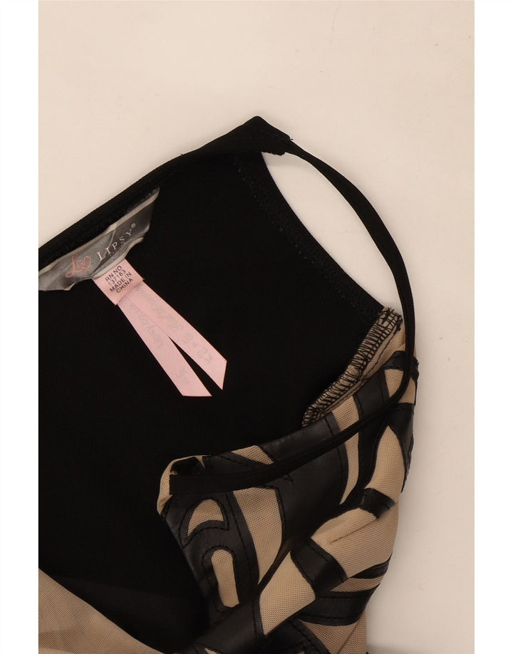 Vestido de verão feminino Lipsy Reino Unido 8 pequeno bloco colorido preto