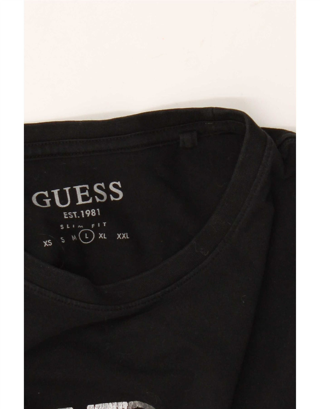 Guess Camiseta Masculina Slim Fit Gráfica Top Grande Preto