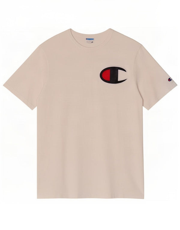 Camiseta masculina estampada Champion grande algodão branco