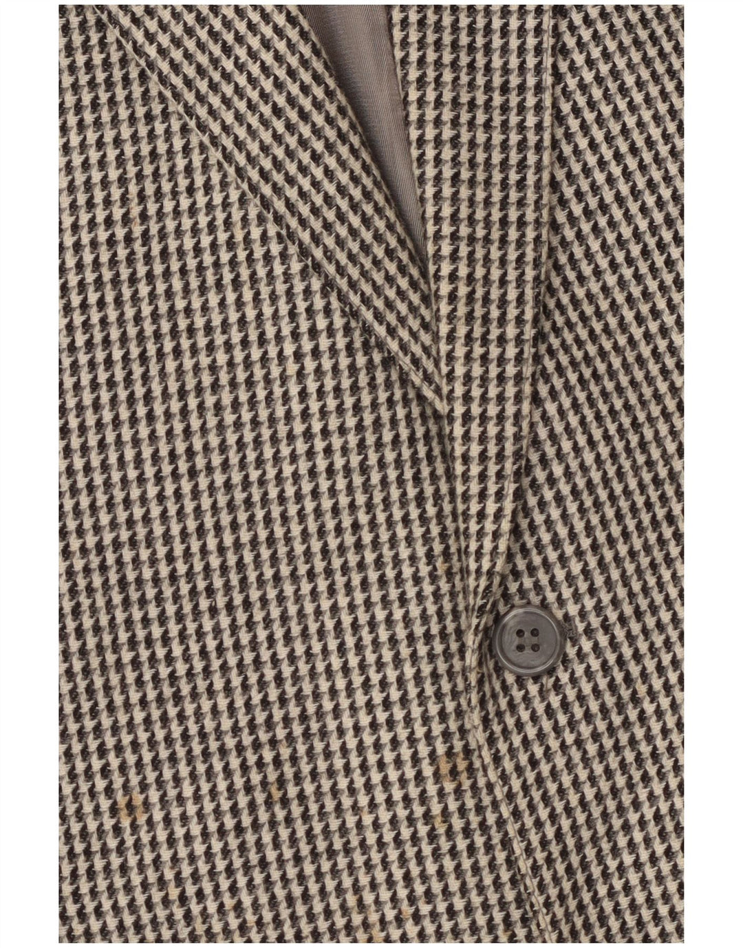 Jaqueta blazer masculina vintage com 2 botões Reino Unido 40 grande lã houndstooth cinza