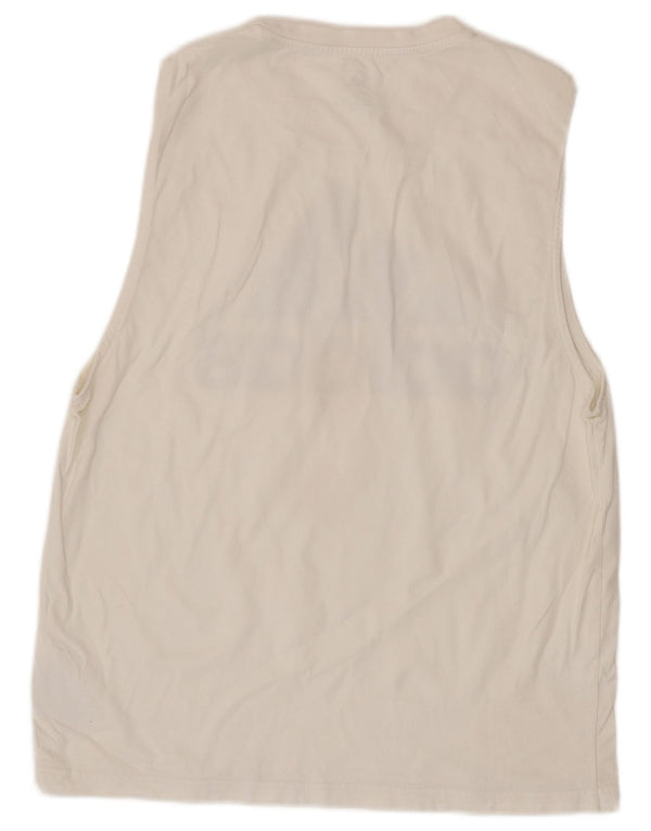 Adidas Womens Graphic Vest Top UK 16 Grande Algodão Branco