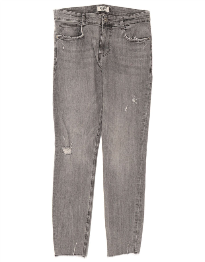 ZARA Jeans Skinny Feminino EU 40 Médio W30 L26 Algodão Cinza
