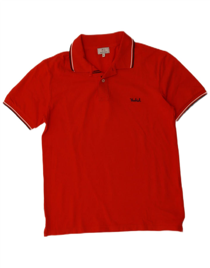 Camisa polo masculina WOOLRICH de algodão vermelho médio