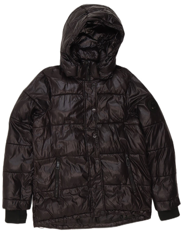 Jaqueta masculina acolchoada com capuz Michael Kors Reino Unido 38 poliéster preto médio