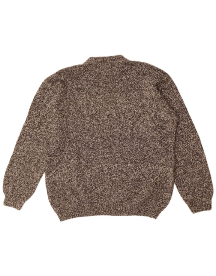 Suéter vintage masculino com gola redonda XL cinza