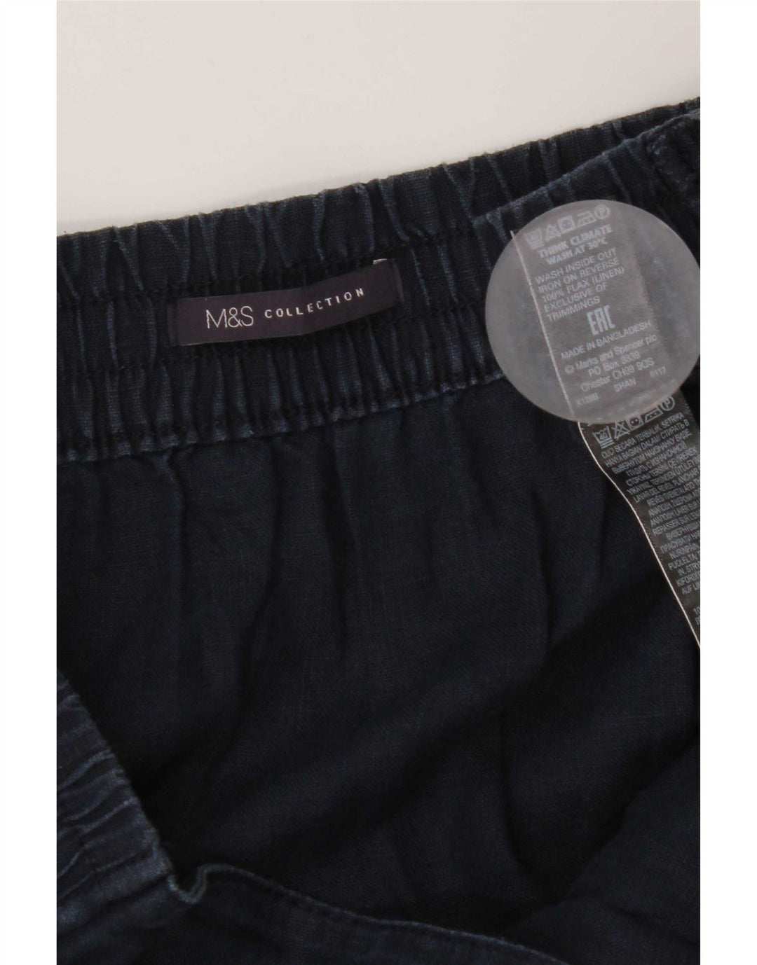 Saia feminina Marks & Spencer linha A W40 2XL linho azul marinho